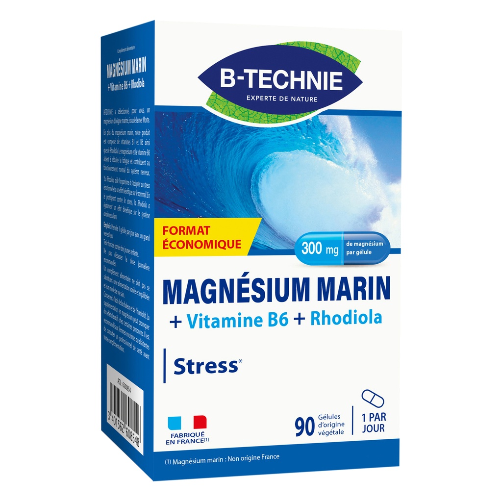 MAGNÉSIUM MARIN STRESS RHODIOLA SYNERGIE 90 GÉLULES