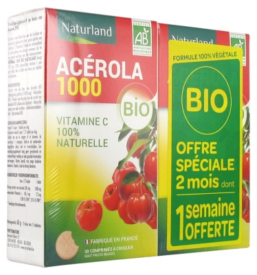 ACÉROLA BIO LOT DE 2 BOITES 60 COMPRIMÉS
