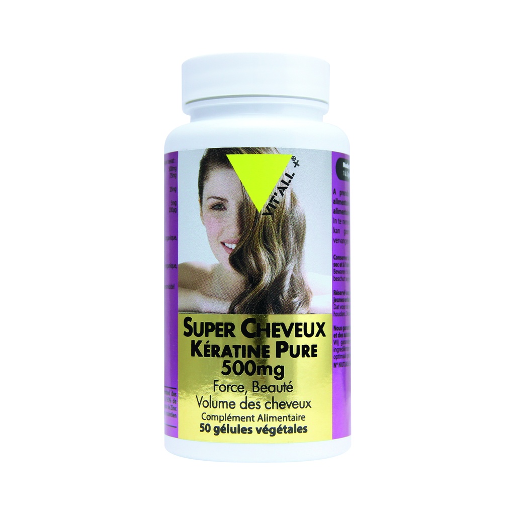 SUPER CHEVEUX KÉRATINE 500MG SYNERGIE 50 GÉLULES