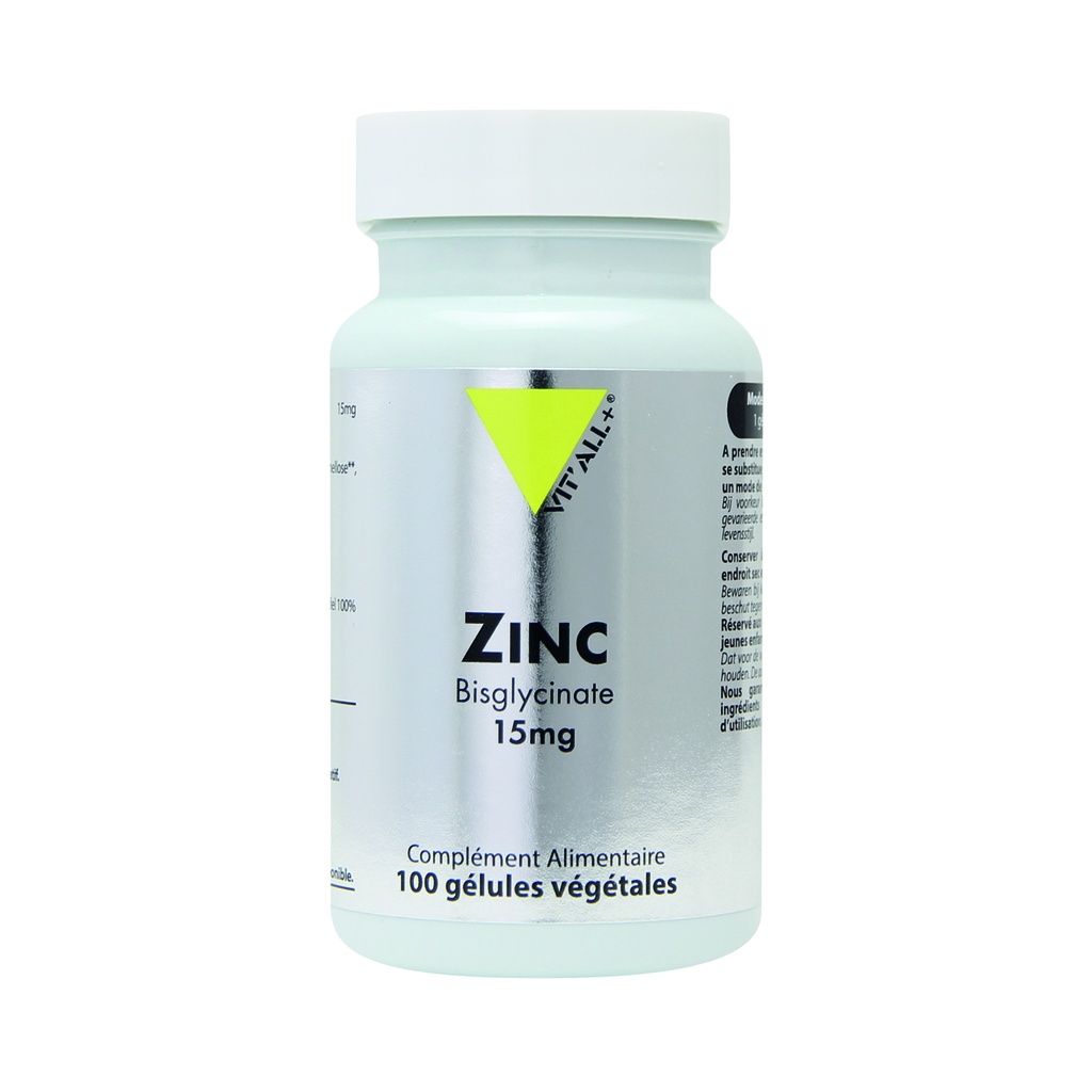 ZINC BISGLYCINATE 15MG  100 GÉLULES